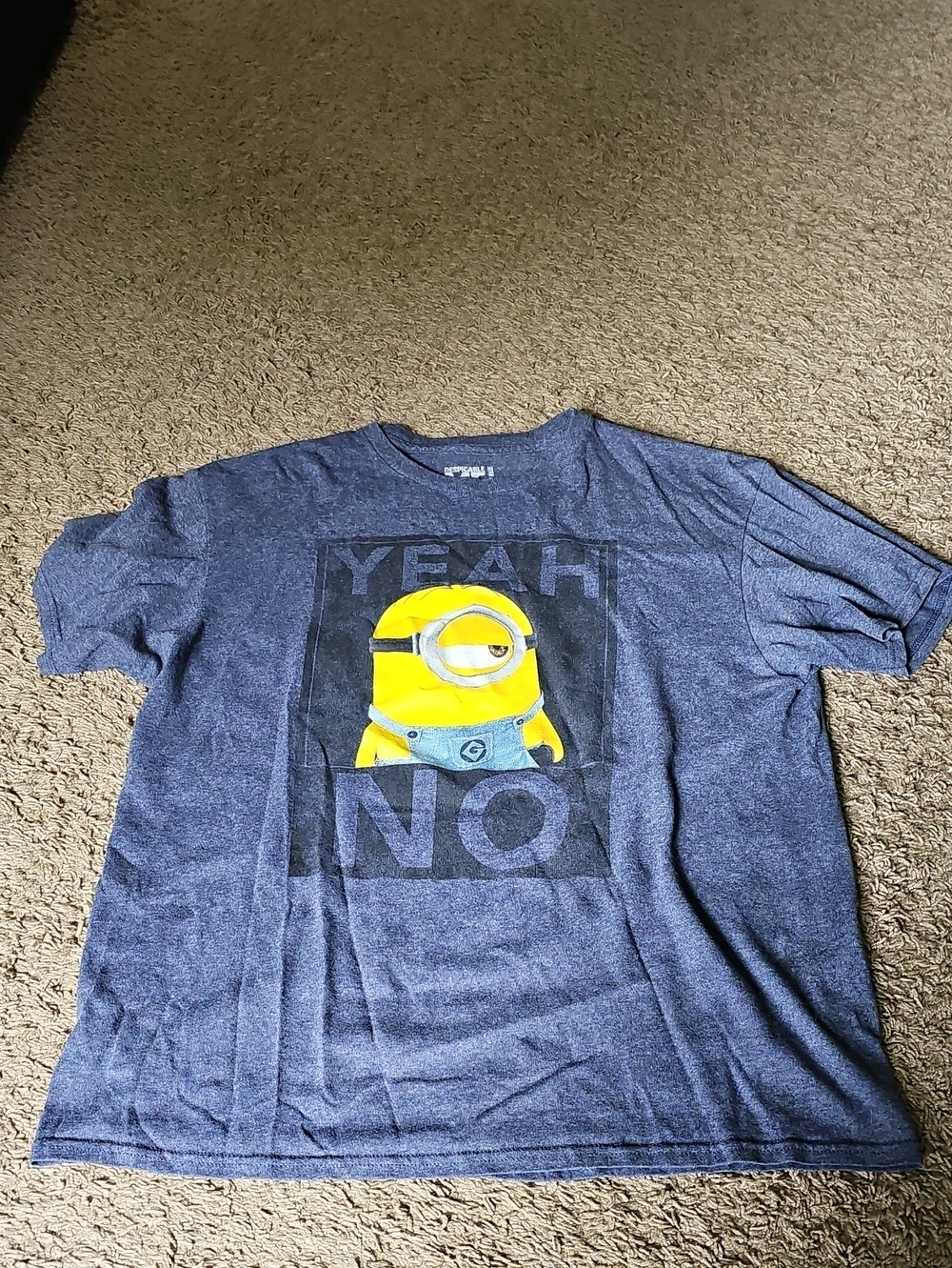 Universal Blue Short Sleeve Tee with Yellow Minion Graphic